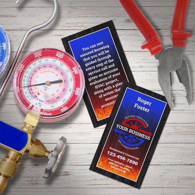 Cartão De Visita Aquecimento e Ar HVAC (Criador carregado)