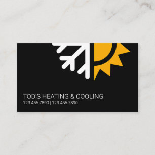 Cartão De Visita Aquecimento e arrefecimento do HVAC, ar condiciona