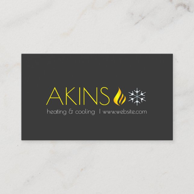 Cartão De Visita Aquecimento e refrigeração, ar condicionado, HVAC (Frente)