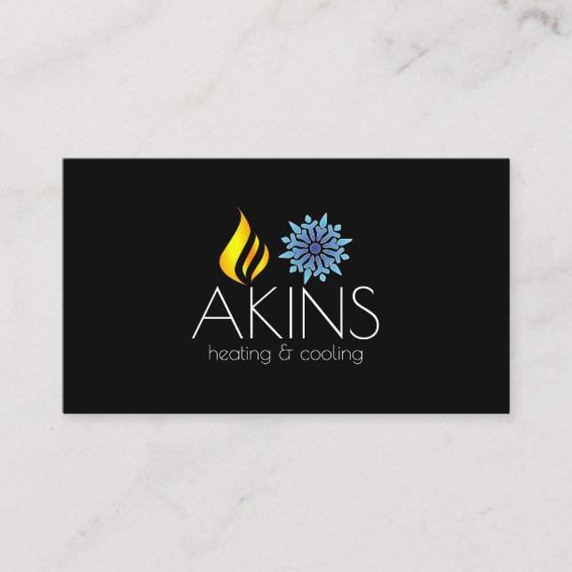 Cartão De Visita Aquecimento e refrigeração, ar condicionado, HVAC (Frente)