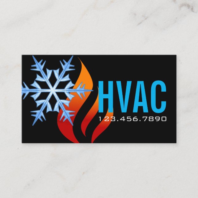 Cartão De Visita Aquecimento e refrigeração, ar condicionado, HVAC (Frente)