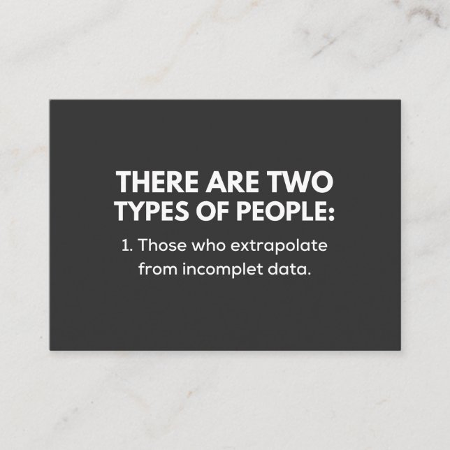 Cartão De Visita Aqueles que extrapolam de dados incompletos (Frente)