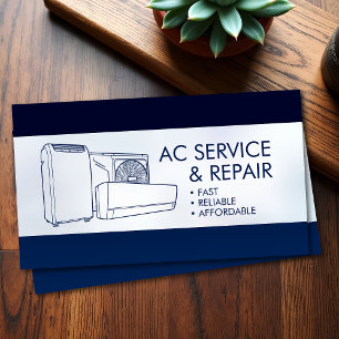 Cartão De Visita Ar Condicionado – Reparo, Serviço, Instalação