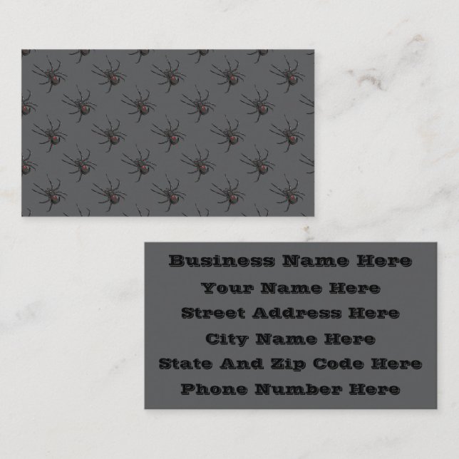 Cartão De Visita Aranha-Aranha-Vaca-Preta (Frente/Verso)