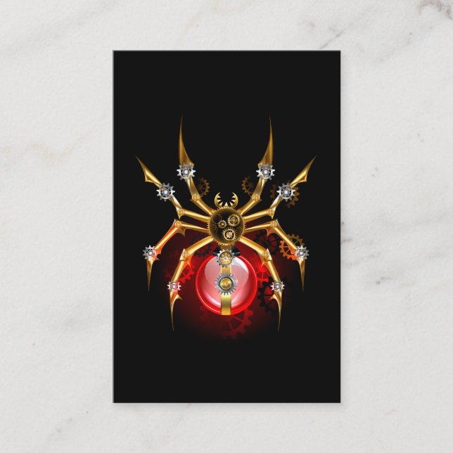 Cartão De Visita Aranha-do-galo em preto (Frente)