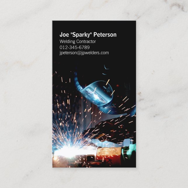 Cartão De Visita Arc Welder Torch Sparks (Frente)
