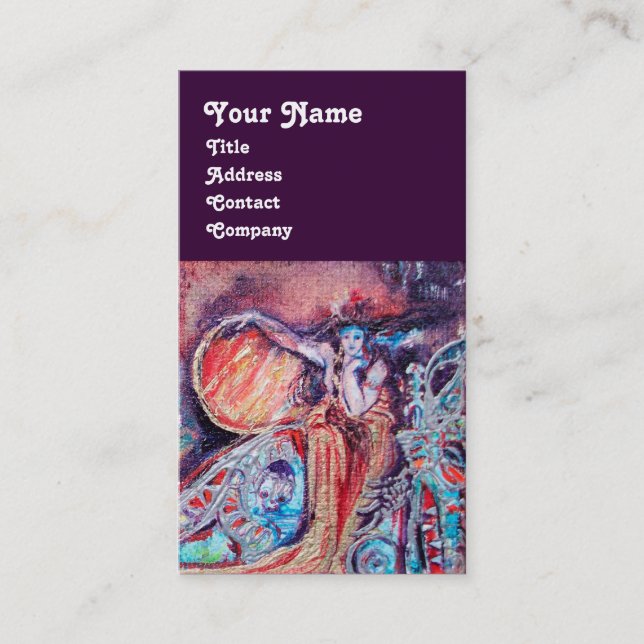 Cartão De Visita ARCADIA, Abstrato azul roxo vermelho (Frente)