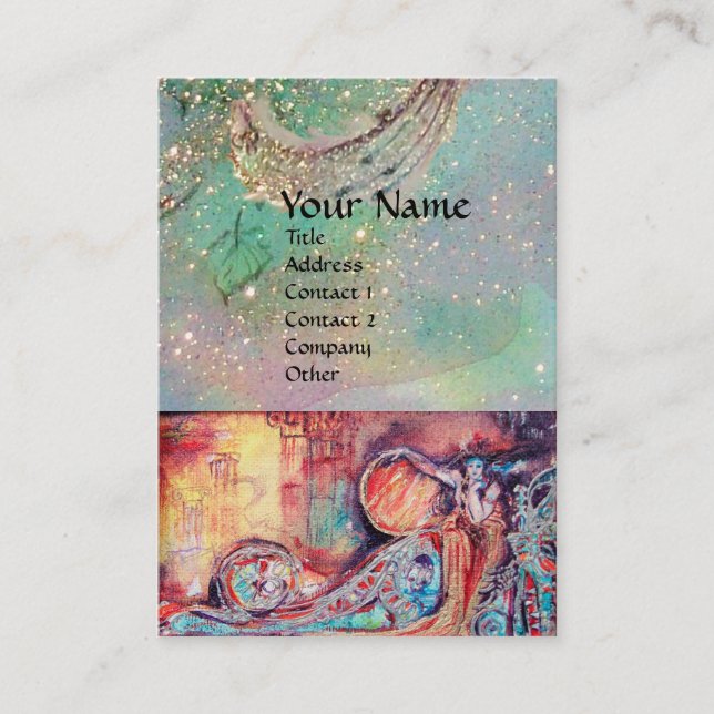 Cartão De Visita ARCADIA/ESPUMES DOURADOS MÁGICOS Verde Azul,Teal (Frente)