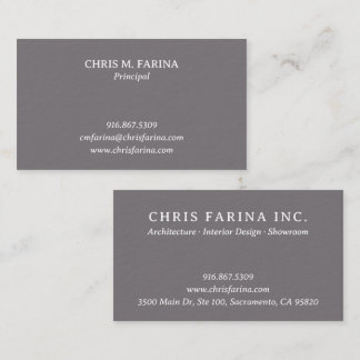 Cartão De Visita Architect Firm Business Card in Fossil Gray