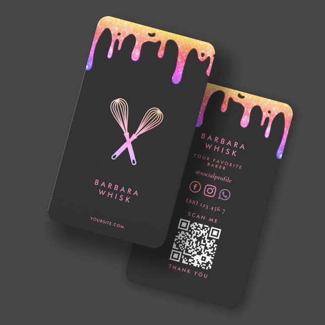 Cartão De Visita Arco Arco-Íris Moderno Cuisk Bakery Caterer (Criador carregado)