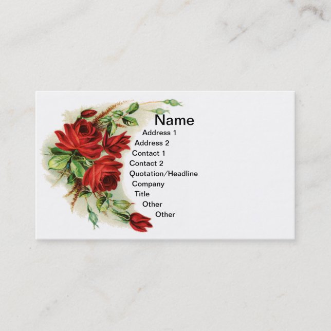 Cartão De Visita Arco do Victorian dos rosas (Frente)