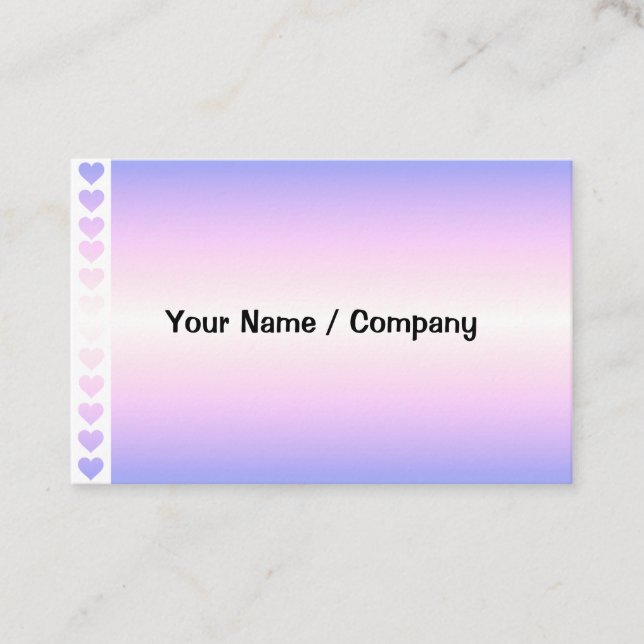 Cartão De Visita Arco-íris Farbverlauf pink lilás coração (Frente)