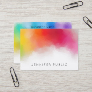 Cartão De Visita Arco-Íris Personalizado Colores Modernos Colorido