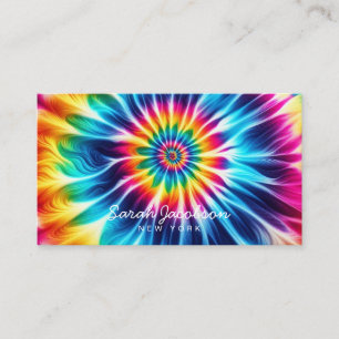 Cartão De Visita Arco-íris Psicodélico Retro Tie-Dye