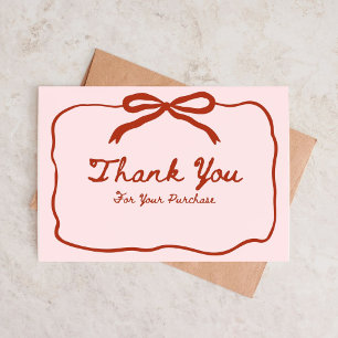 Cartão De Visita Arco rosa e vermelho Obrigado pelo seu pedido