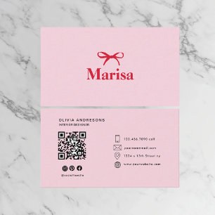 Cartão De Visita Arco rosa e vermelho personalizado   Elegante