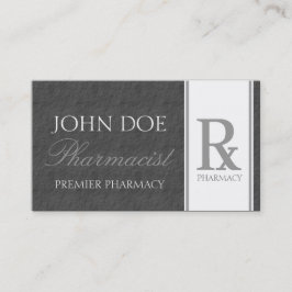 Cartão De Visita Ardósia cinzenta escura da farmácia da prescrição