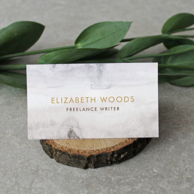 Cartão De Visita Areia de praia Aquarela Abstrato Beige Professiona (Criador carregado)