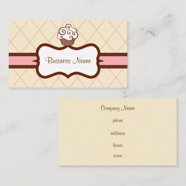 Cartão de Visita Argyle Cupcake (Frente/Verso)
