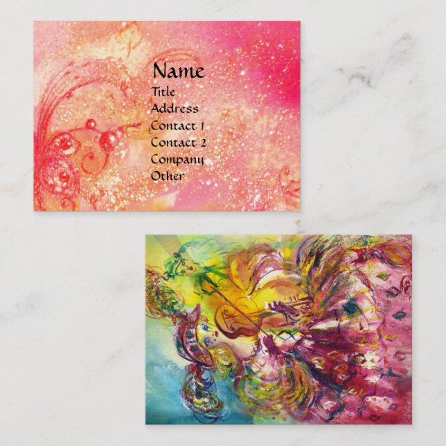 Cartão De Visita ARLECCHINA E CAT,Violino,Música,Artista de Teatro (Frente/Verso)