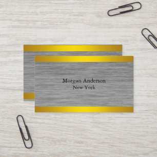 Cartão De Visita Aro de Metal Minimalista Dourado Escovado