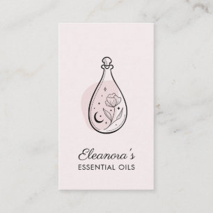Cartão De Visita Aromaterapia De Óleos Essenciais, Rosa-Esbranqui