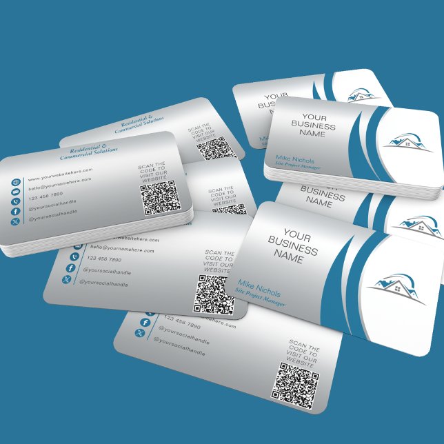 Cartão De Visita Arquiteto, Construtor, Realtor, Construção Roofer (Criador carregado)