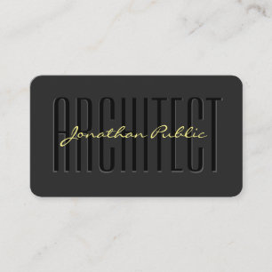 Cartão De Visita Arquiteto de luxo Preto e Dourado de Script de Tex