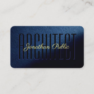 Cartão De Visita Arquiteto de Script de Texto Dourado Personalizado