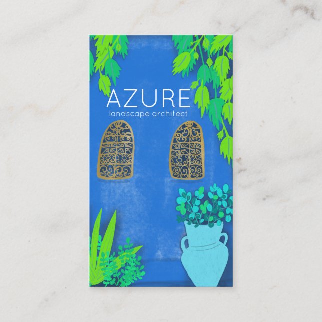 Cartão De Visita Arquiteto Florista do Jardim Azul (Frente)