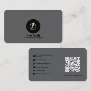 Cartão De Visita Arquiteto minimalista. Design de Cinza personaliza
