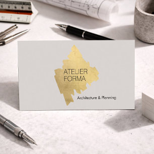 Cartão De Visita Arquiteto Moderno Dourado Minimal