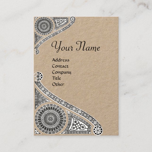 Cartão De Visita ARQUITETO MONOGRAMA ARQUITETO RENAISSÂNCIA Black W (Frente)