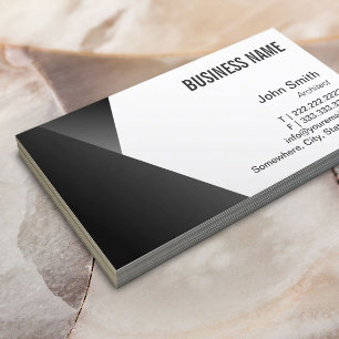 Cartão De Visita Arquiteto preto & branco afiado moderno