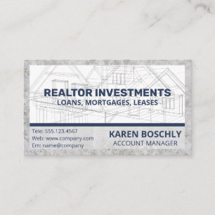 Cartão De Visita Arquitetor Blueprint Construção de propriedade