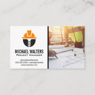 Cartão De Visita Arquitetos   Engenheiros trabalhando em projetos
