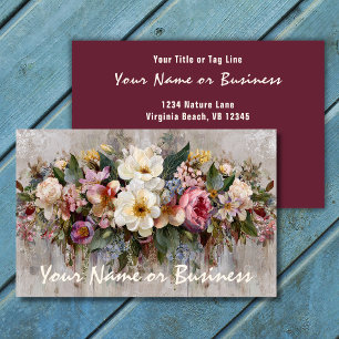 Cartão De Visita Arranjo Floral de Flores Silvestres Boho