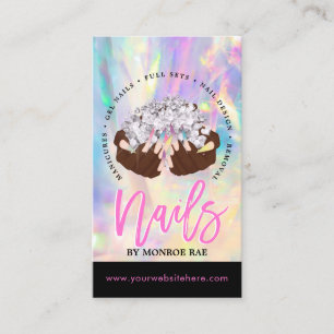 Cartão De Visita Arranjo para Artesanato de unhas Logotipo para Mã