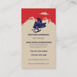 Cartão De Visita Arrendamentos do Serviço de Vendas Snowmobile Vert