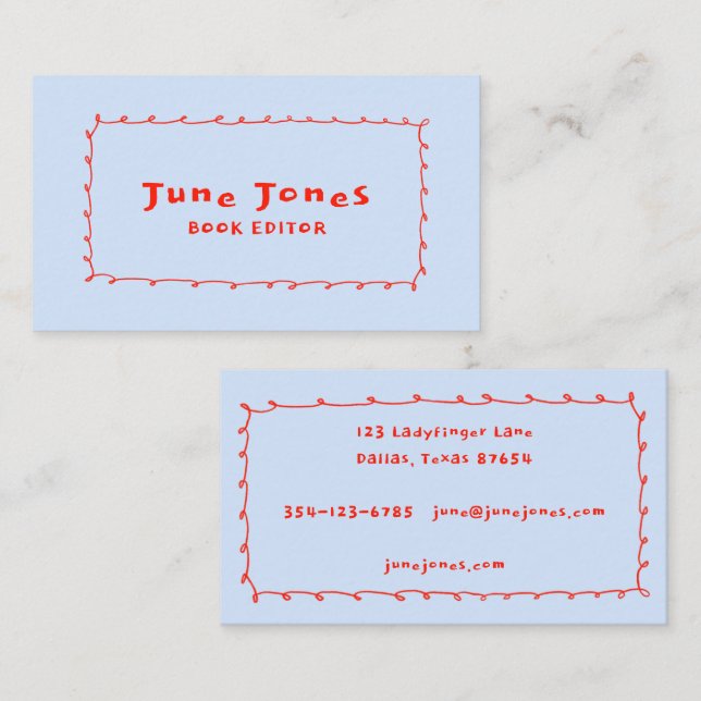 Cartão De Visita Arroz de Lápis Escrivado (Frente/Verso)