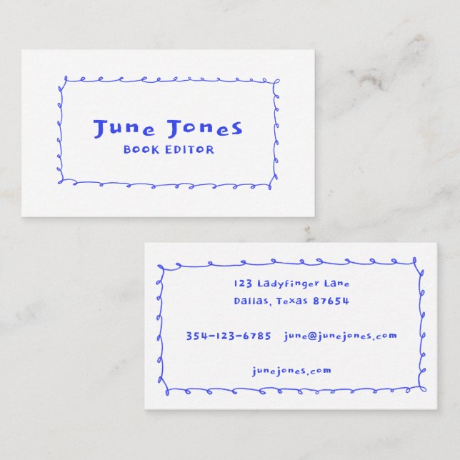 Cartão De Visita Arroz de Lápis Escrivado (Frente/Verso)