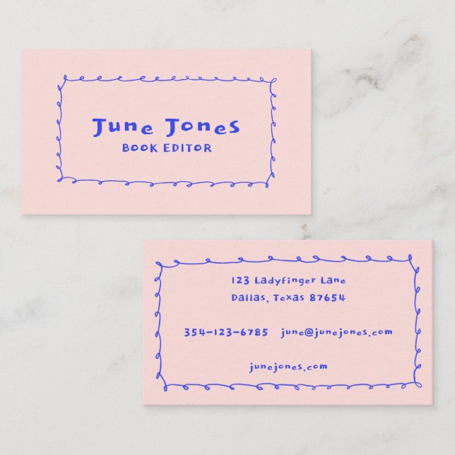 Cartão De Visita Arroz de Lápis Escrivado (Frente/Verso)