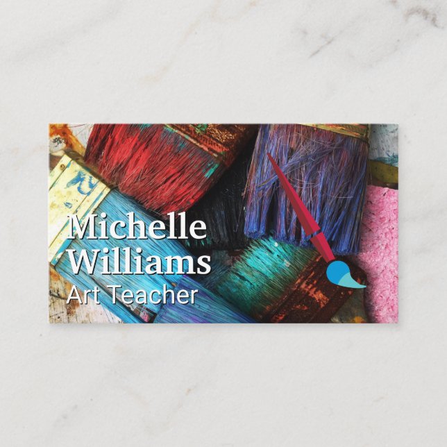 Cartão De Visita Art Brushes | Tinta | Criativo (Frente)