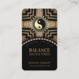 Cartão De Visita Art Deco Black New Age Dourado Glam Yin Yang