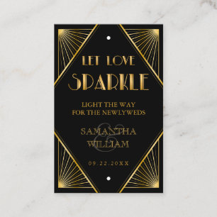 Cartão De Visita Art deco de Gatsby que Wedding a cor do Tag