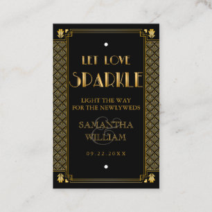 Cartão De Visita Art deco de Gatsby que Wedding a cor do Tag