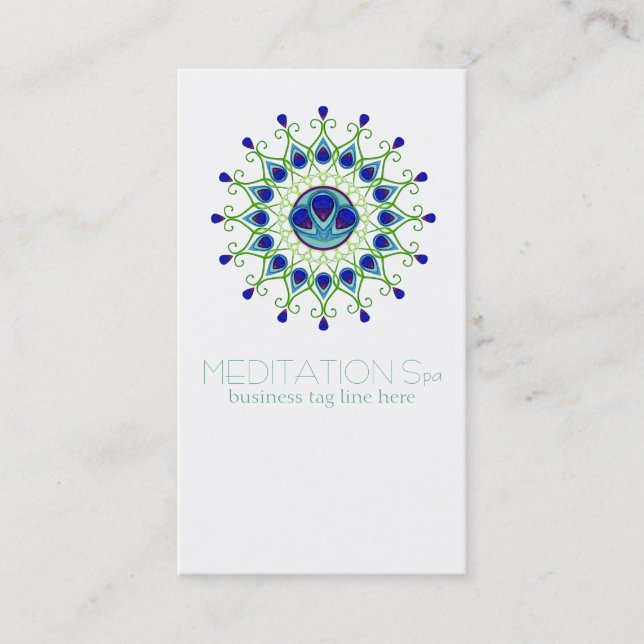 Cartão De Visita Art Deco Nouveau Peacock Feather Modern Business (Frente)