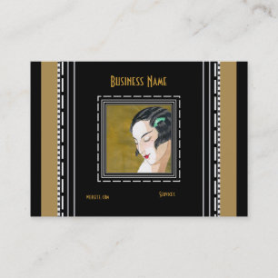 Cartão de Visita Art Nouveau Deco Moda Elegante