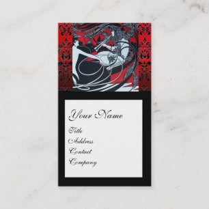CARTÃO DE VISITA ART NOUVEAU PAN, VERMELHO PRETO, ESQUADRÃO DE DAM