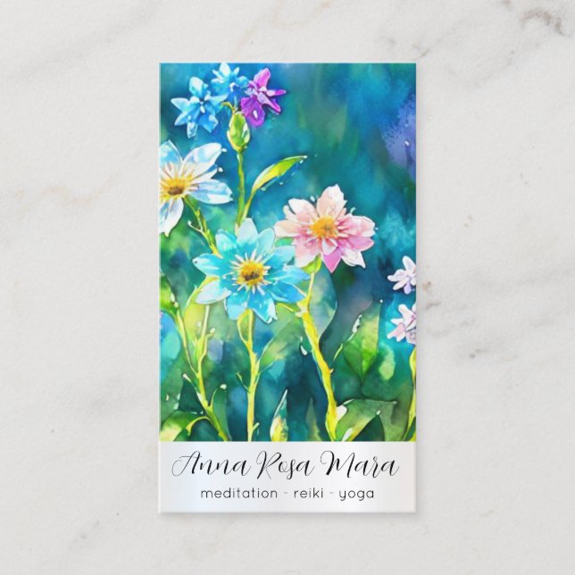 Cartão De Visita *~* Art QR Lotus Water Lily FlowersAP67 (Frente)